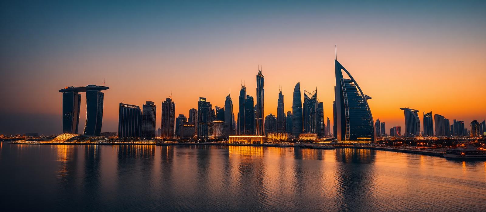 Dubai skyline at dusk